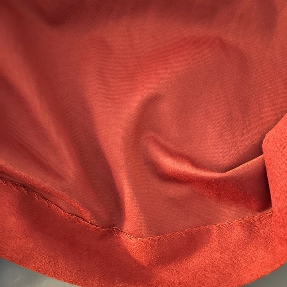 VINTAGE 1970s Sunshine Alley Secretary Dress Rust Orange Midi Matching Vest Vtg - Picture 12 of 13